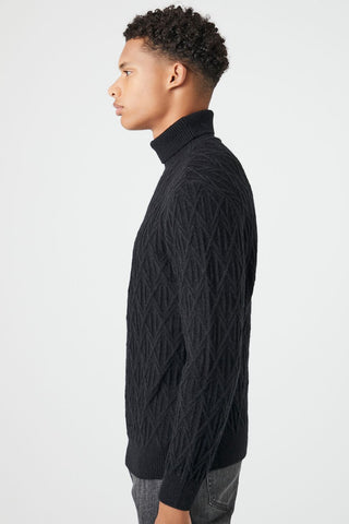 Diamond Knit Turtleneck Sweater