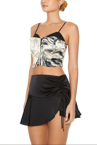Abstract Print Combo Cropped Cami