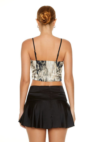 Abstract Print Combo Cropped Cami