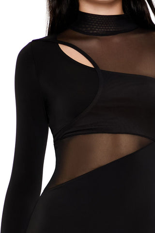 Mesh Combo Bodycon Dress
