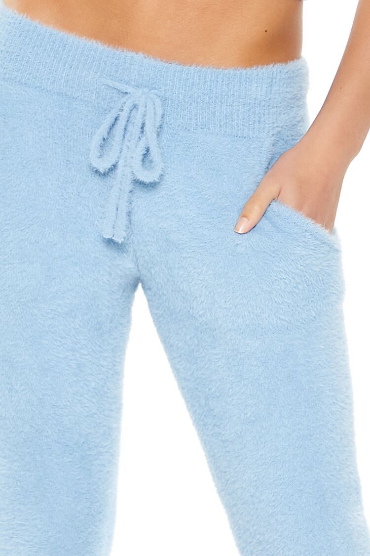  Forever 21 Fuzzy Sweater-Knit Joggers - white - Bonton