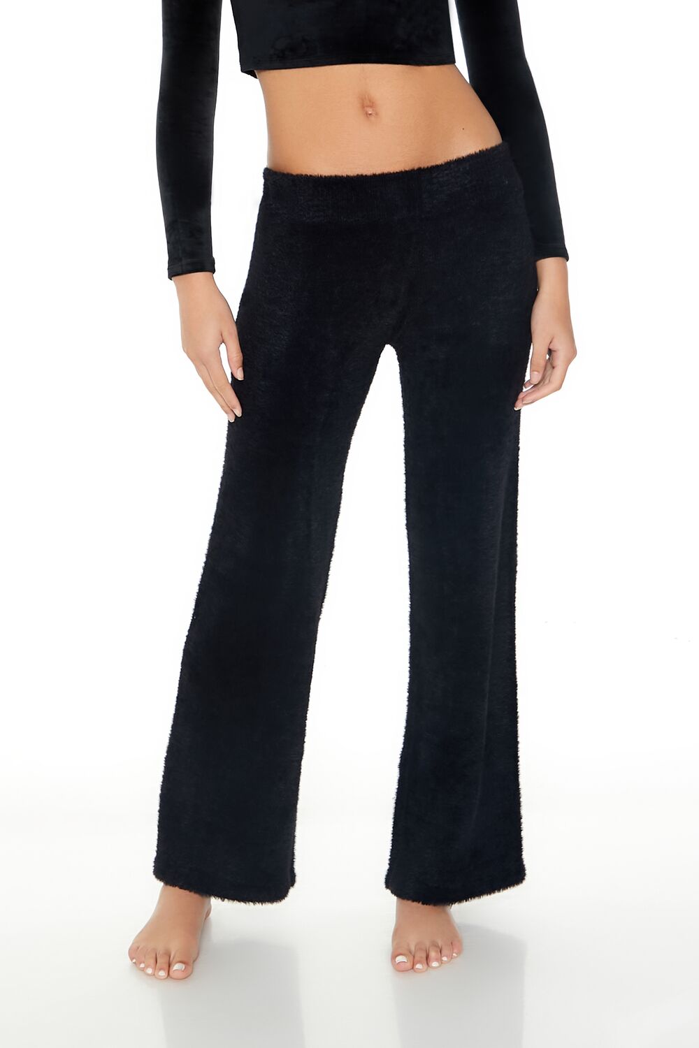  Forever 21 Sweater-Knit Flare Pants - stone-blue - Bonton