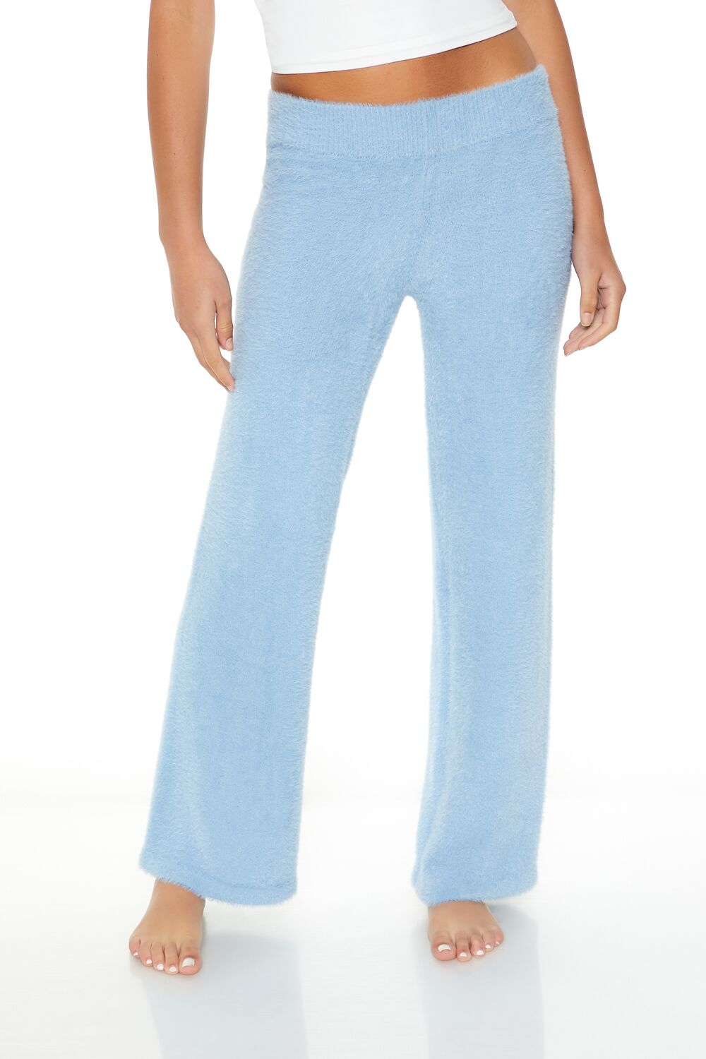  Forever 21 Sweater-Knit Flare Pants - stone-blue - Bonton