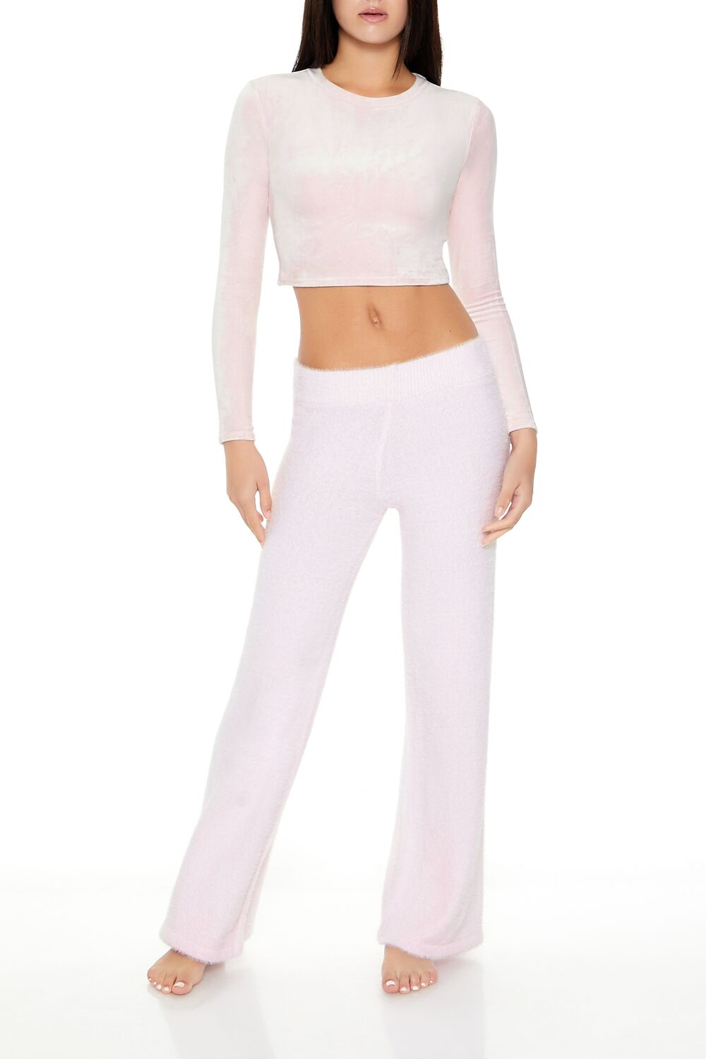  Forever 21 Sweater-Knit Flare Pants - stone-blue - Bonton
