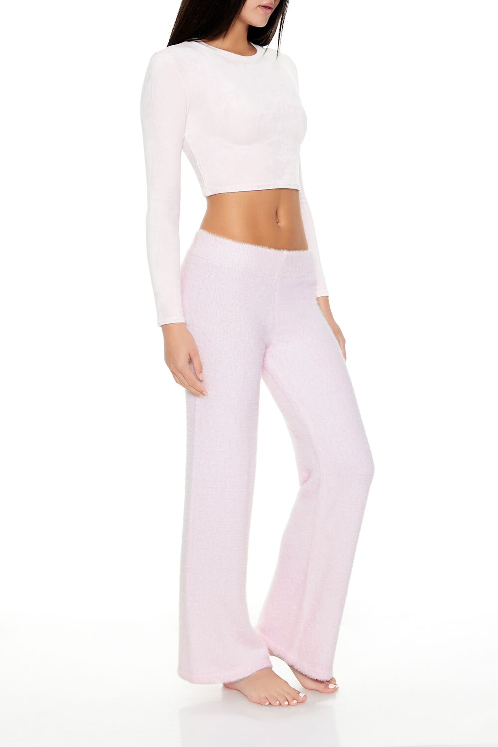  Forever 21 Sweater-Knit Flare Pants - stone-blue - Bonton