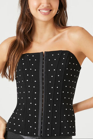 Rhinestone Corset Tube Top
