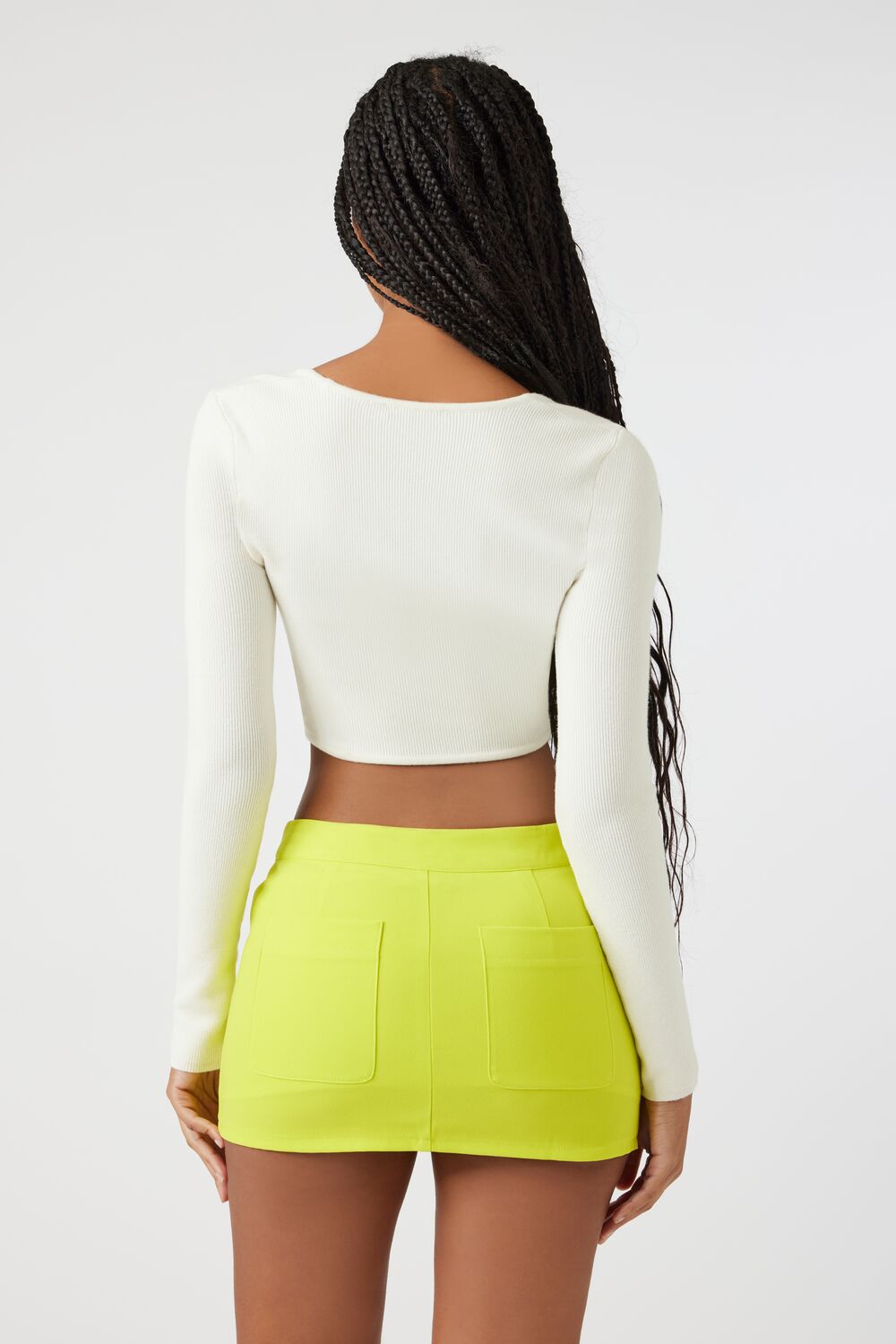  Forever 21 Sweater-Knit Crop Top - vanilla - Bonton