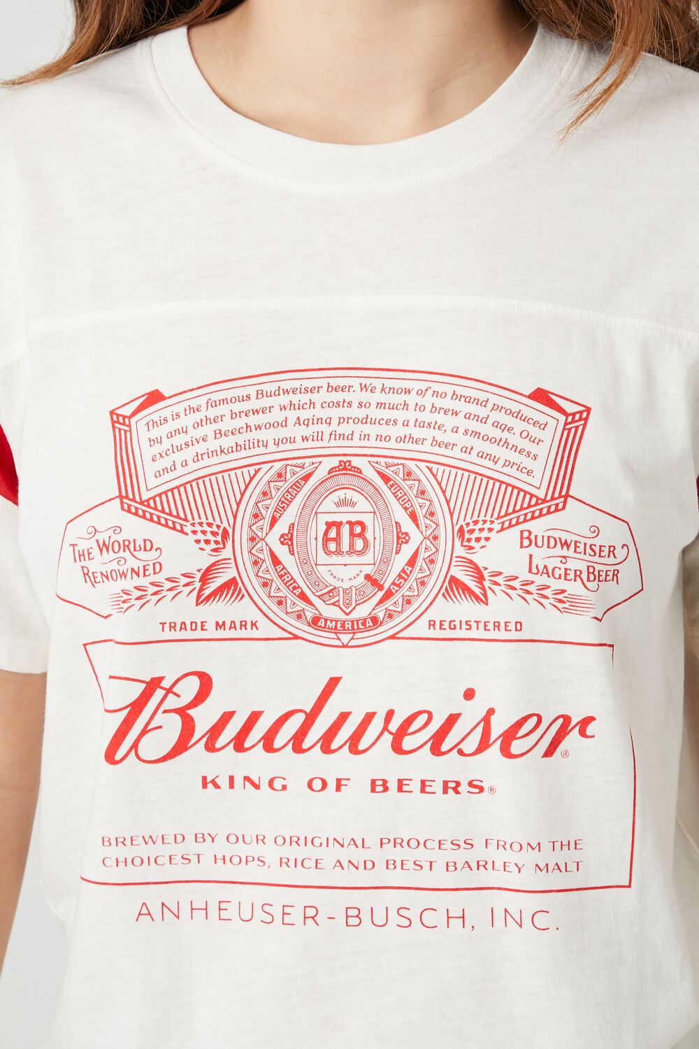  Forever 21 Budweiser Graphic Tee - cream multi - Bonton