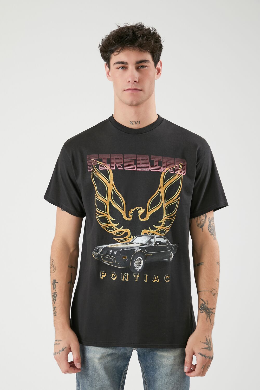  Forever 21 Firebird Pontiac Graphic Tee - black multi - Bonton