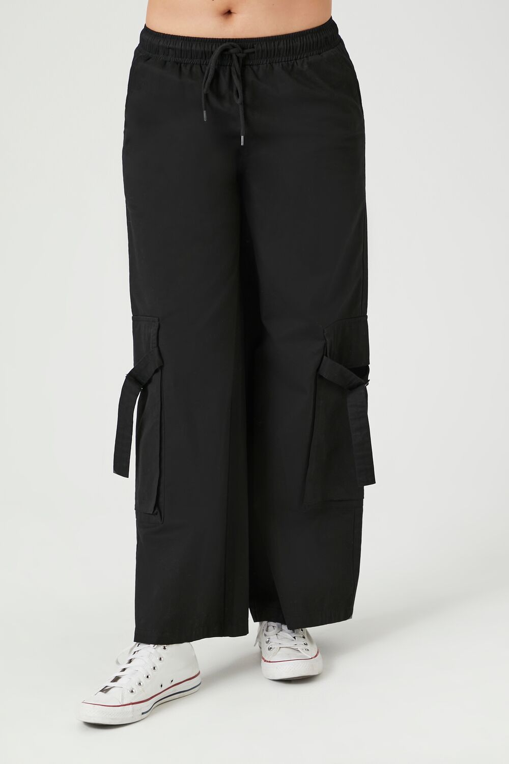  Forever 21 Twill High-Rise Utility Pants - tan - Bonton