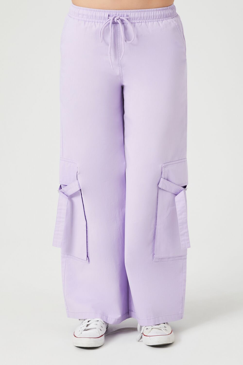  Forever 21 Twill High-Rise Utility Pants - tan - Bonton