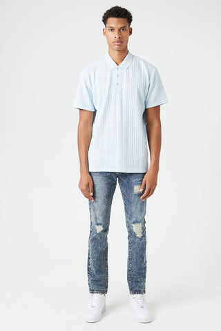 Textured Short-Sleeve Polo Shirt