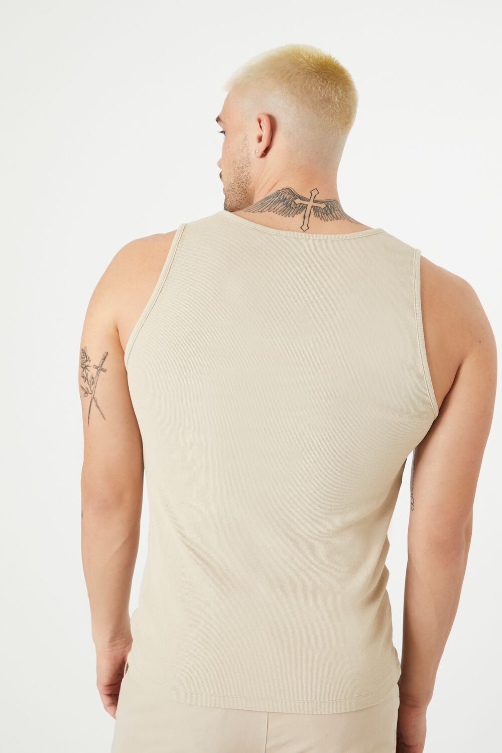  Forever 21 Scoop Neck Ribbed Tank Top - taupe - Bonton