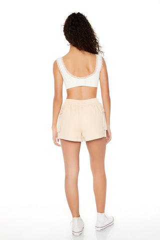 Twill High-Rise Cargo Shorts