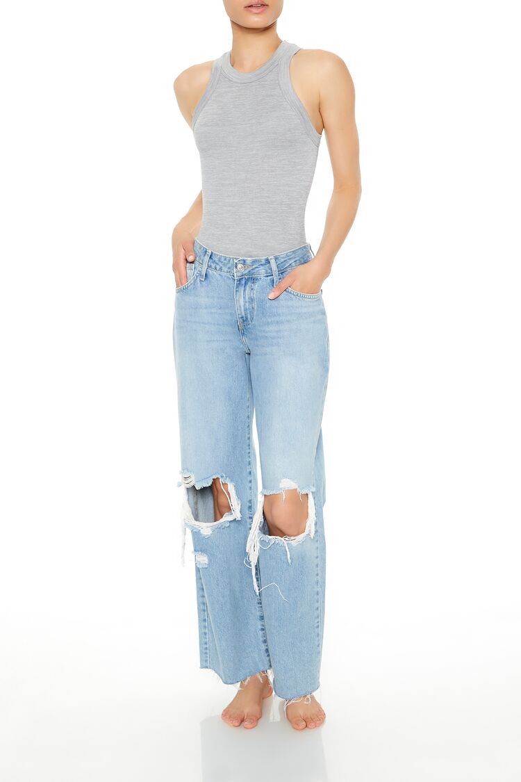  Forever 21 Seamless Tank Bodysuit - heather-grey - Bonton