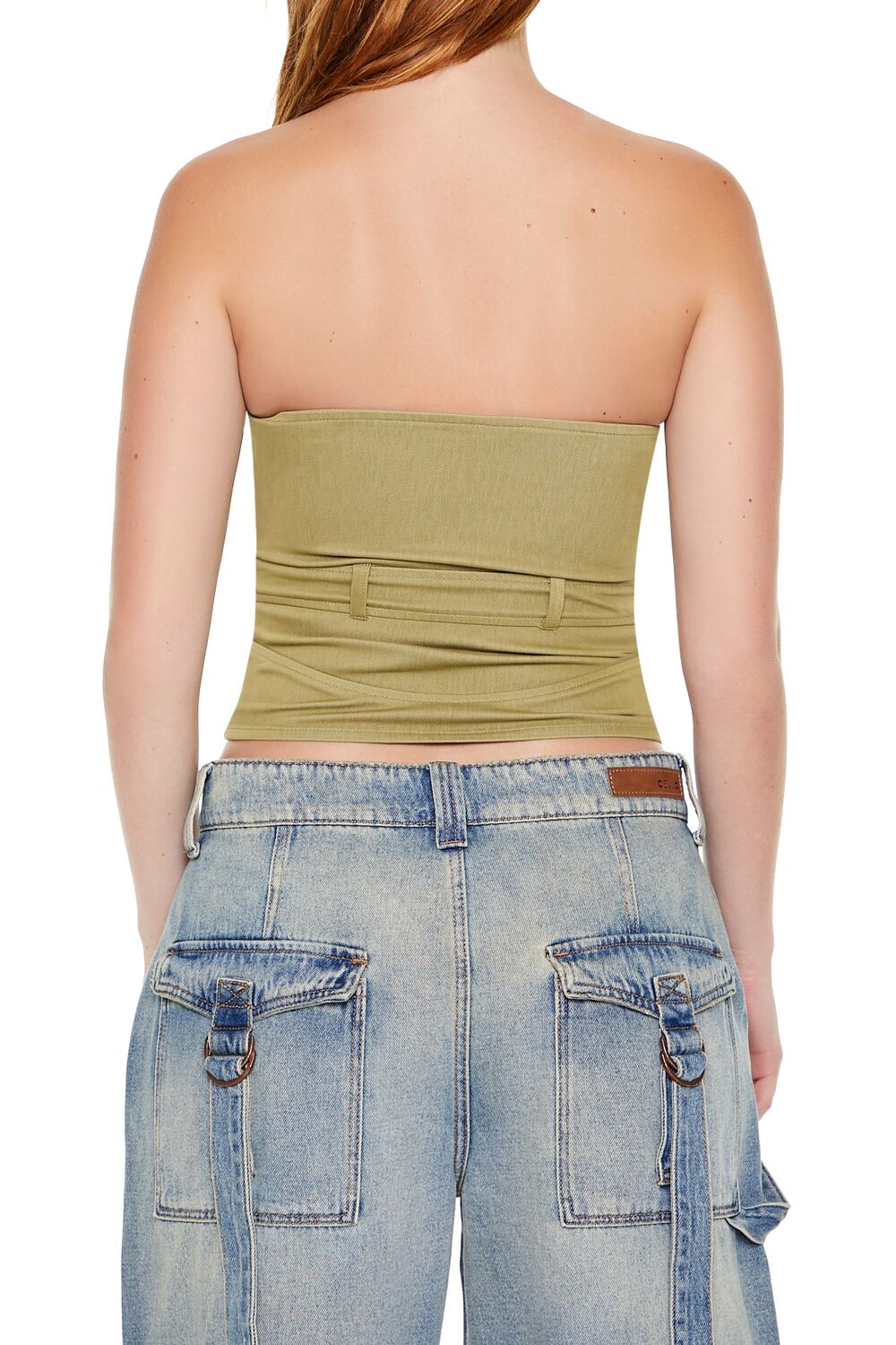  Forever 21 Sweetheart Tube Crop Top - cypress - Bonton