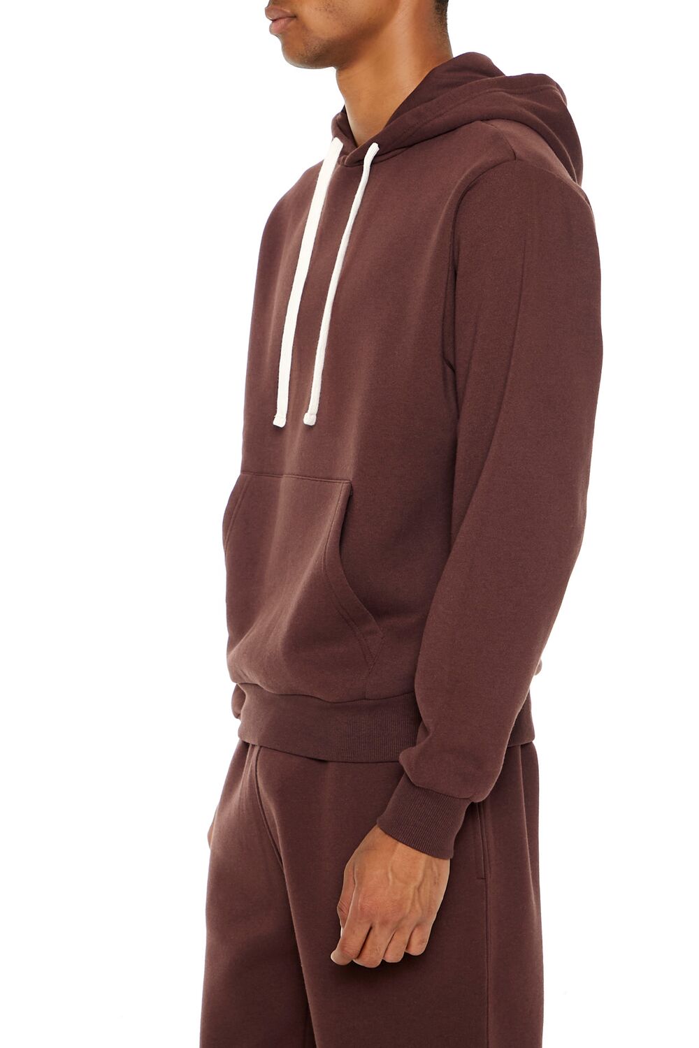  Forever 21 Drawstring Cotton-Blend Hoodie - dark cocoa - Bonton