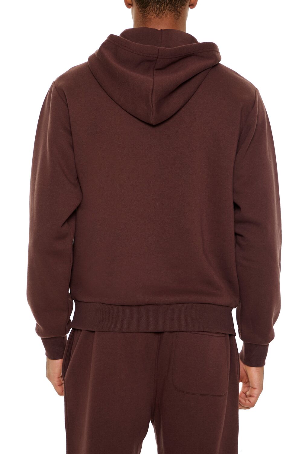  Forever 21 Drawstring Cotton-Blend Hoodie - dark cocoa - Bonton