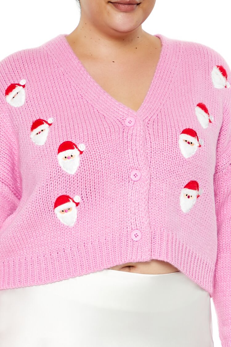  Forever 21 Plus Size Santa Cardigan Sweater - pink multi - Bonton