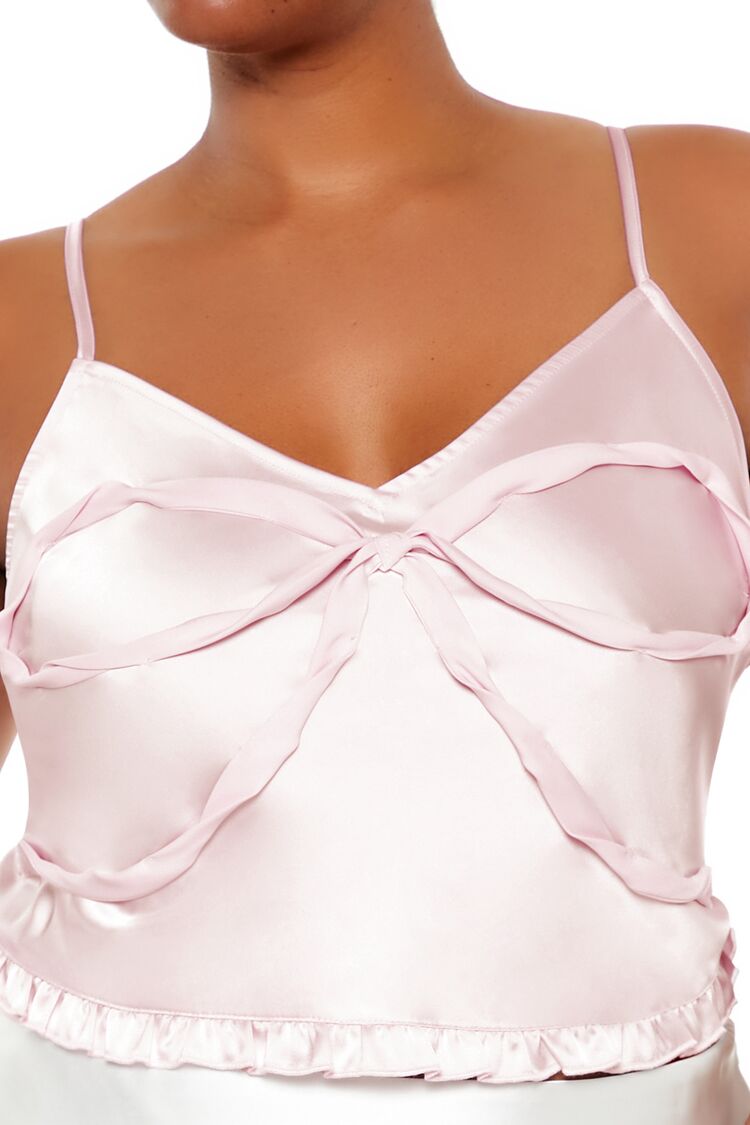  Forever 21 Plus Size Bow Cropped Cami - pink - Bonton