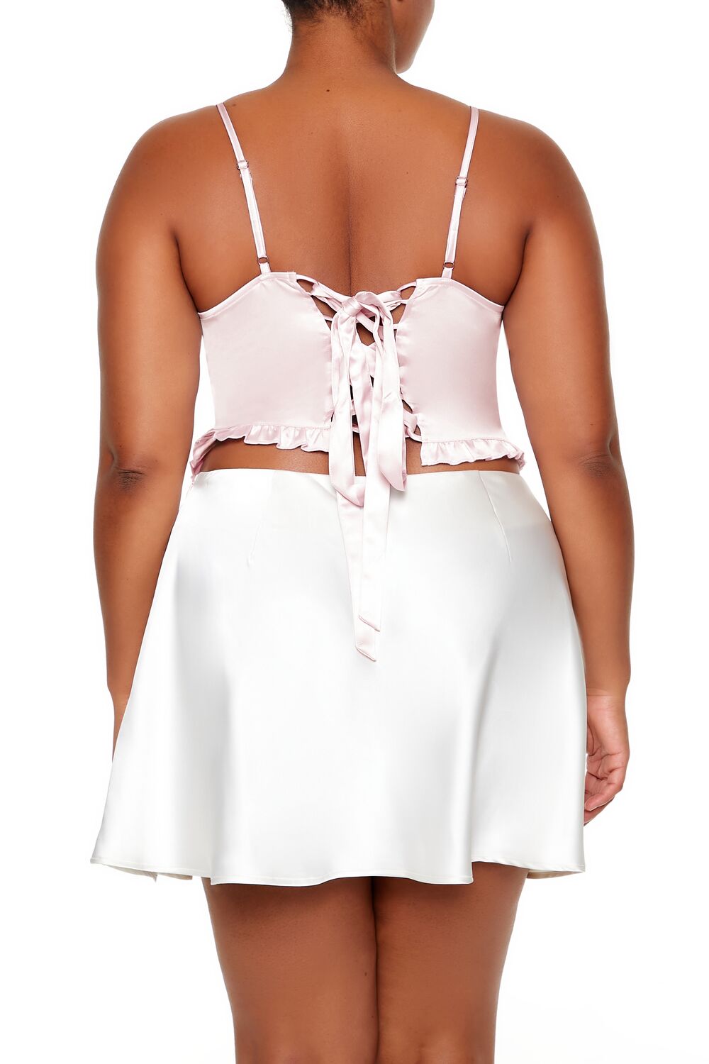  Forever 21 Plus Size Bow Cropped Cami - pink - Bonton