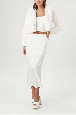 Plush Cropped Coat