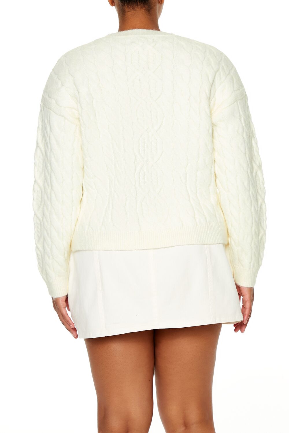 Forever 21 Plus Size Cable Knit Sweater - egret - Bonton