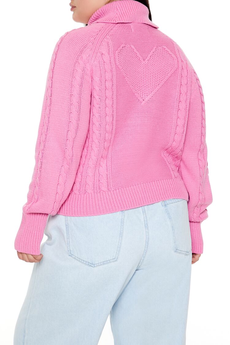  Forever 21 Plus Size Heart Cutout Sweater - azalea - Bonton