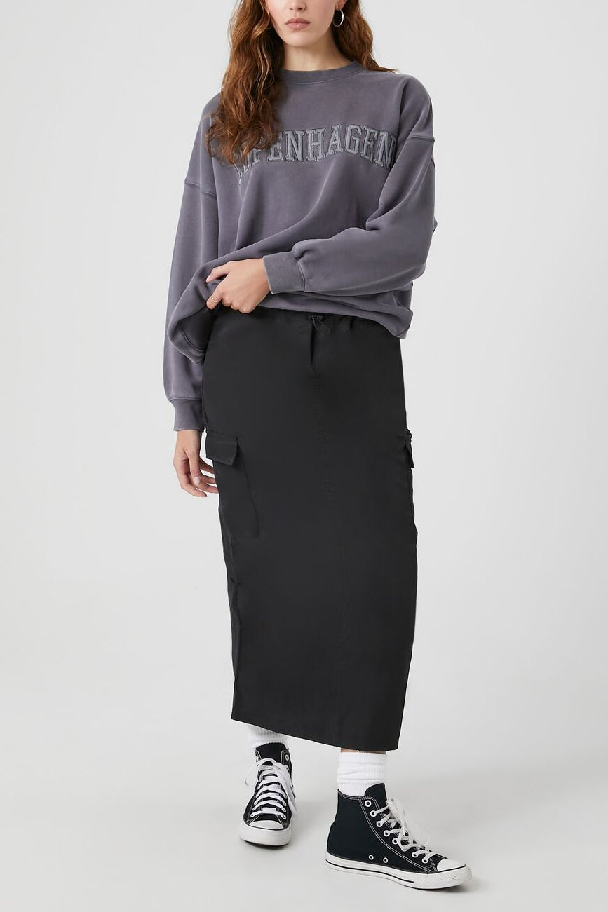  Forever 21 Cargo Maxi Skirt - stone - Bonton