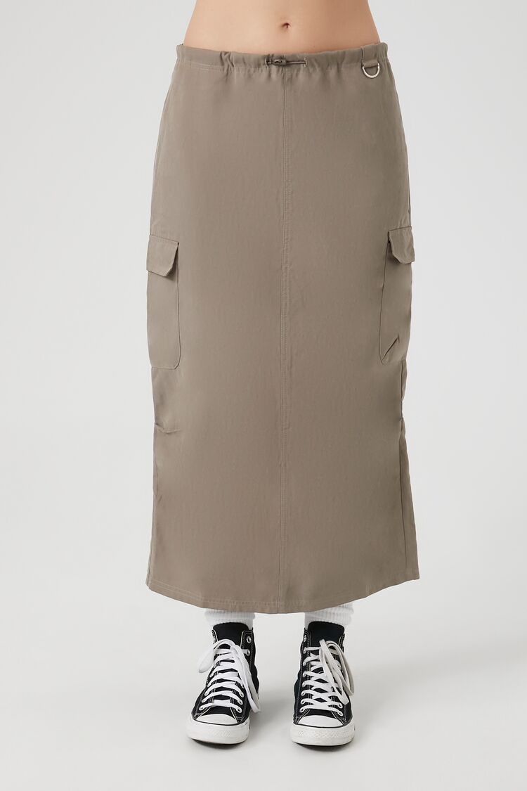  Forever 21 Cargo Maxi Skirt - stone - Bonton