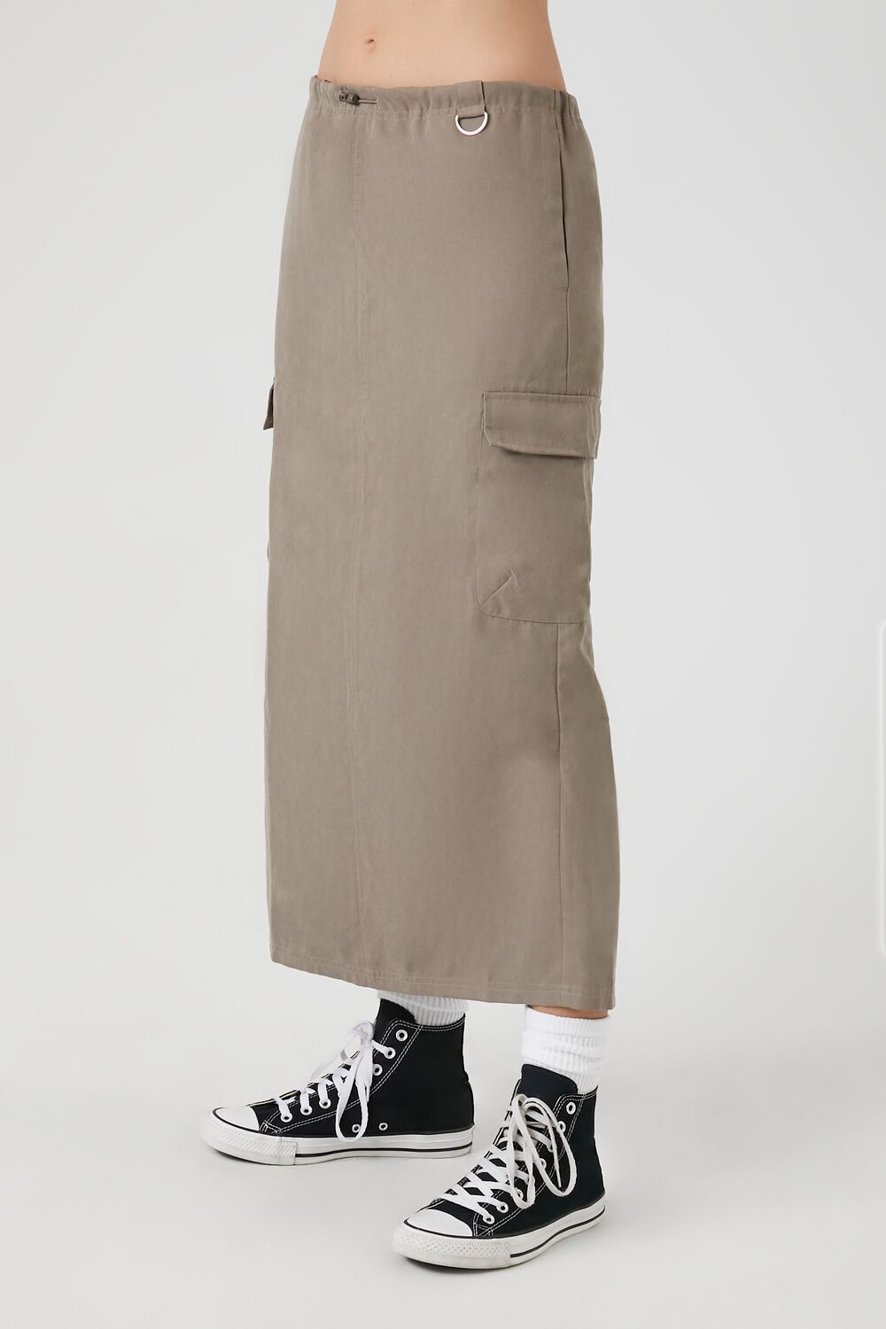  Forever 21 Cargo Maxi Skirt - stone - Bonton