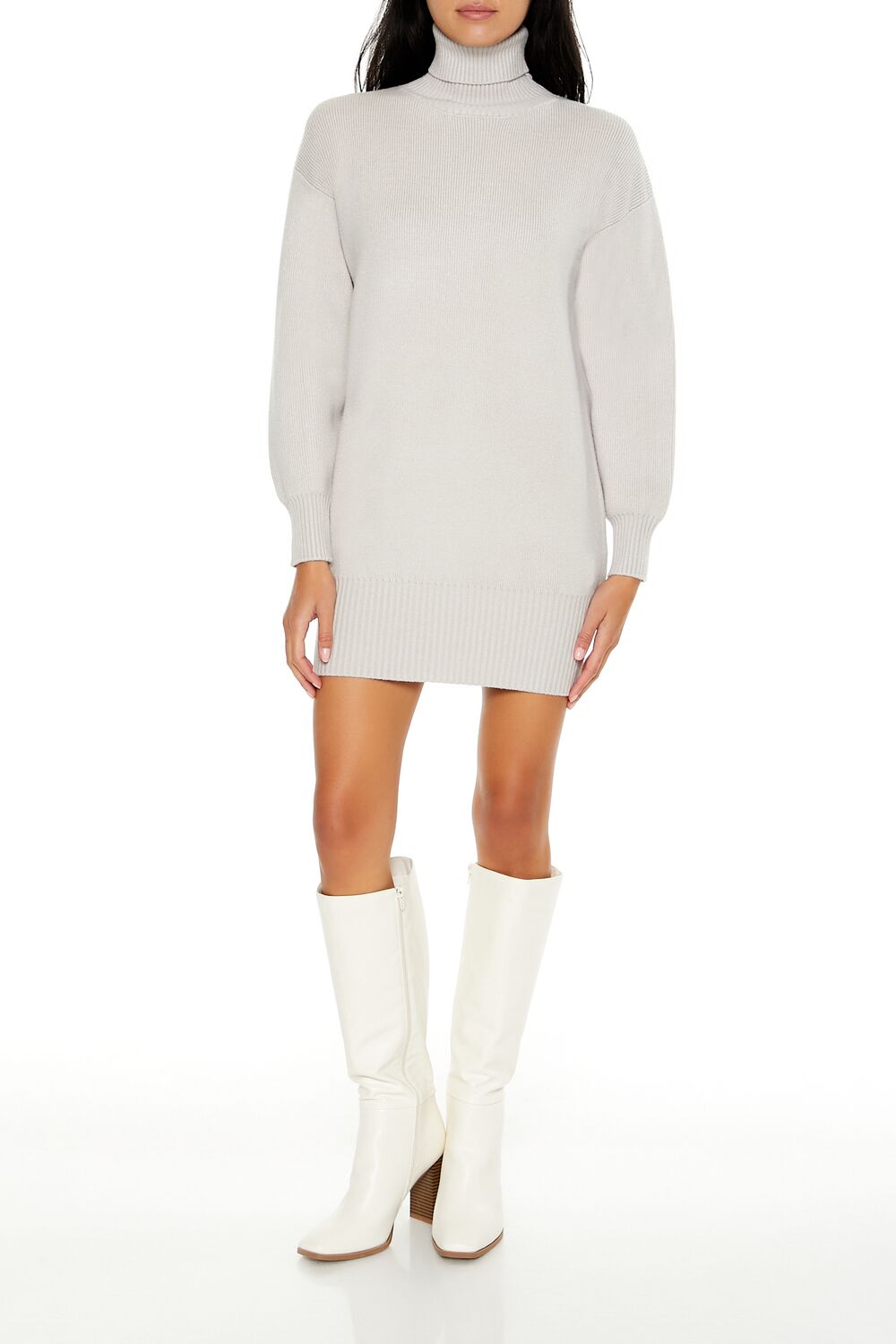  Forever 21 Turtleneck Mini Sweater Dress - violet-swatch - Bonton