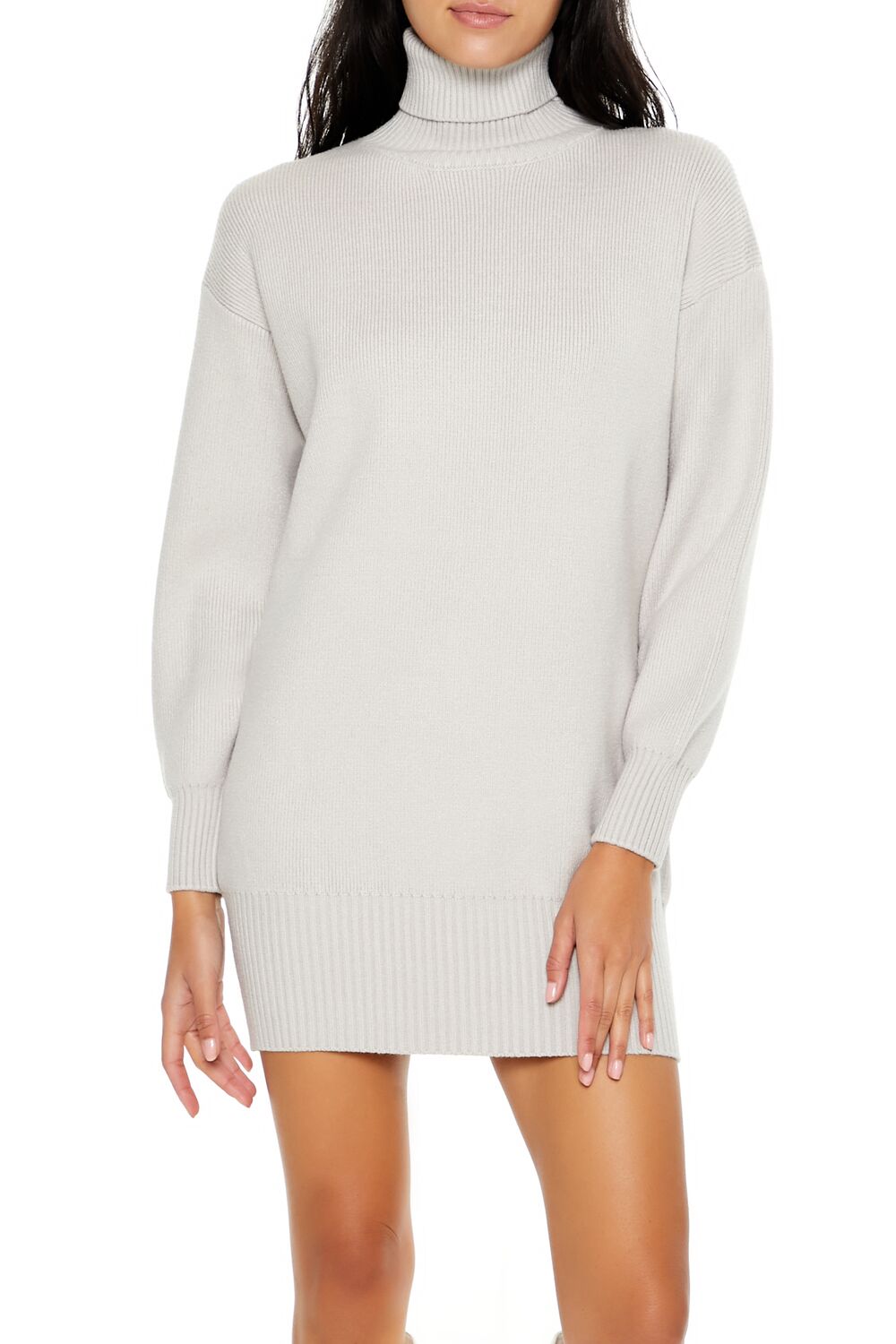  Forever 21 Turtleneck Mini Sweater Dress - violet-swatch - Bonton
