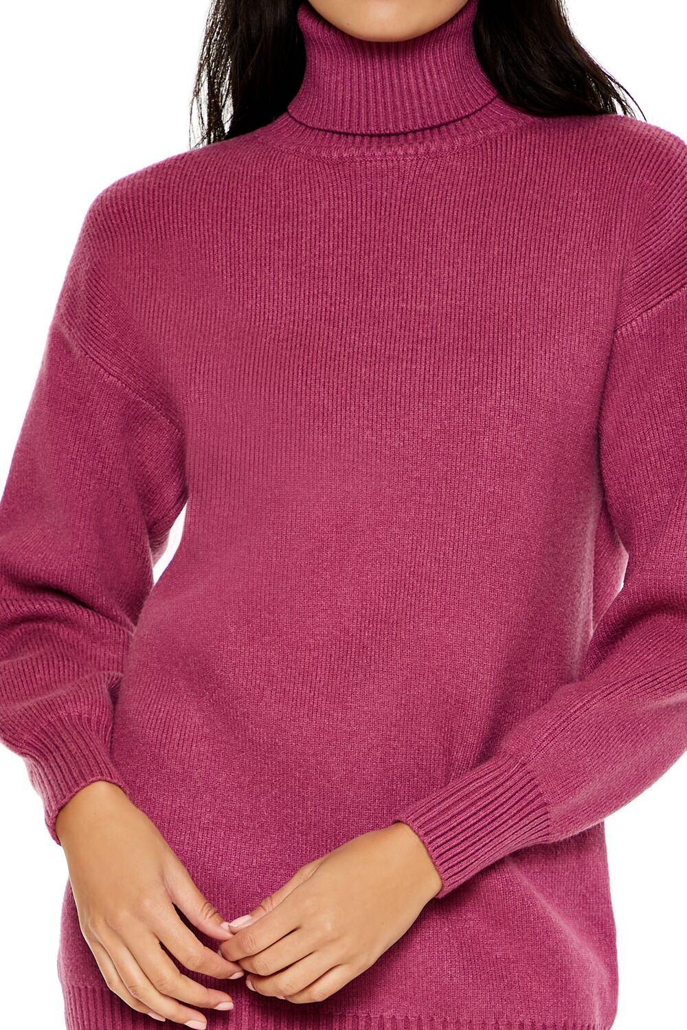  Forever 21 Turtleneck Mini Sweater Dress - violet-swatch - Bonton
