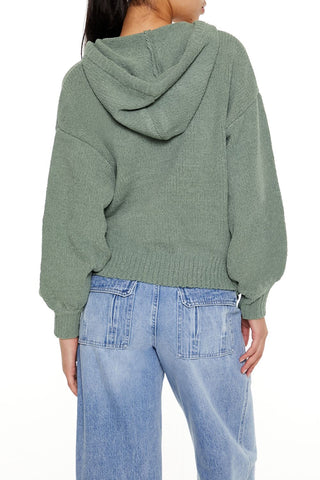 Hooded Drop-Sleeve Sweater