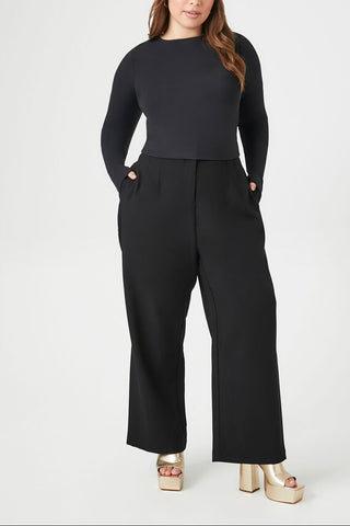 Plus Size High-Rise Straight Pants