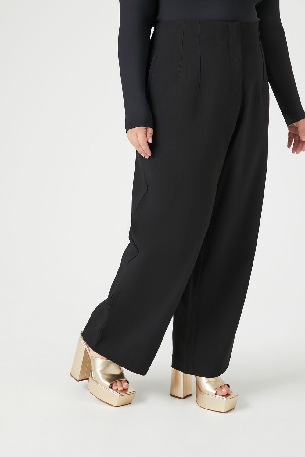  Forever 21 Plus Size High-Rise Straight Pants - white - Bonton