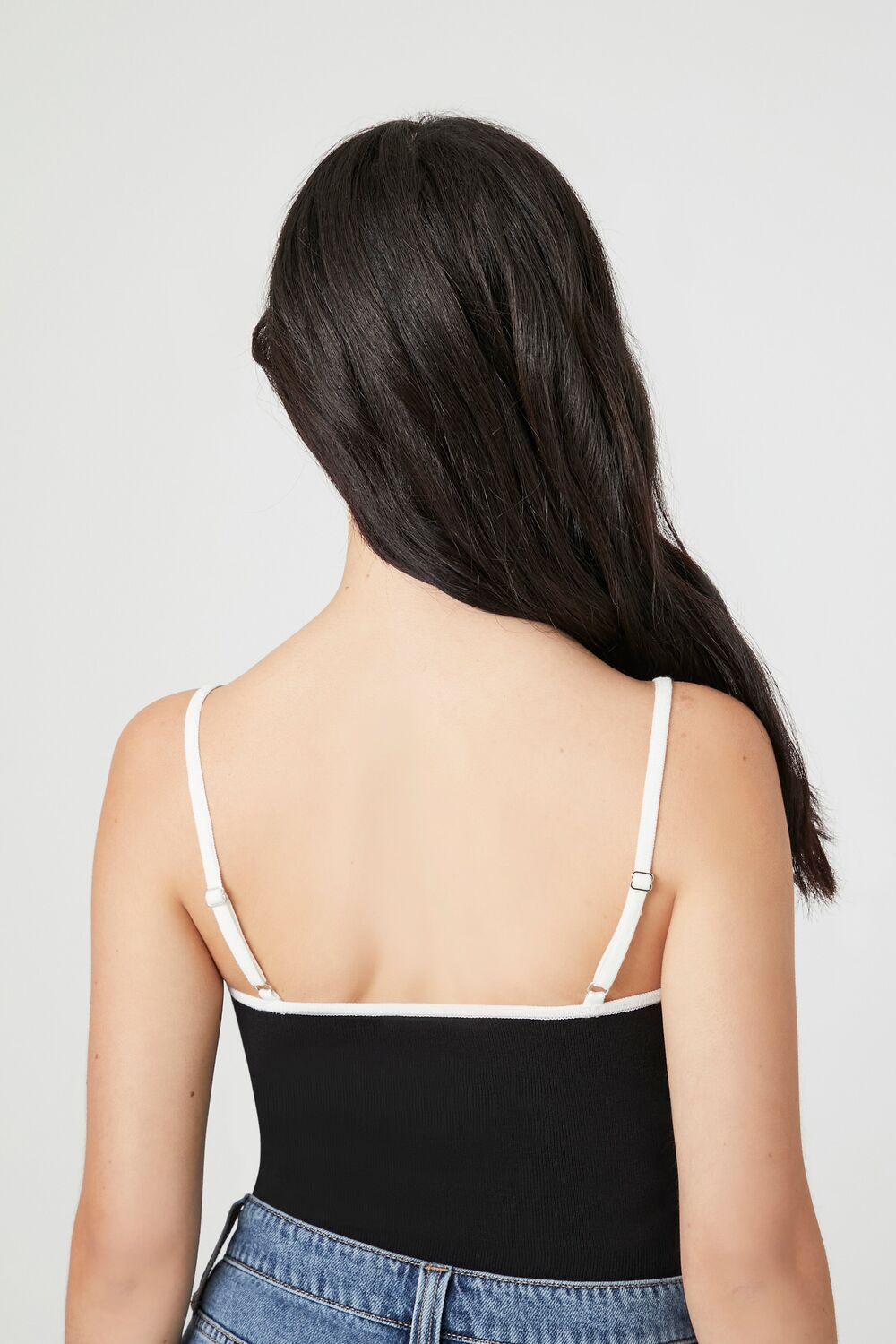  Forever 21 Sweater-Knit Cami Bodysuit - black vanilla - Bonton