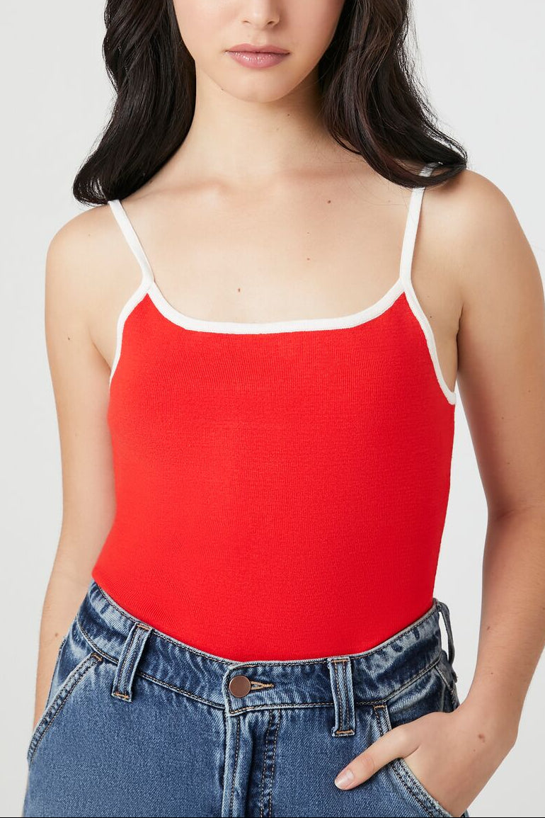  Forever 21 Sweater-Knit Cami Bodysuit - black vanilla - Bonton