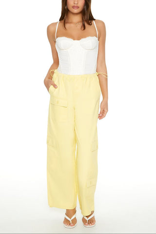 Twill Toggle Drawstring Cargo Pants