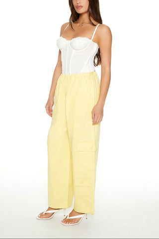 Twill Toggle Drawstring Cargo Pants