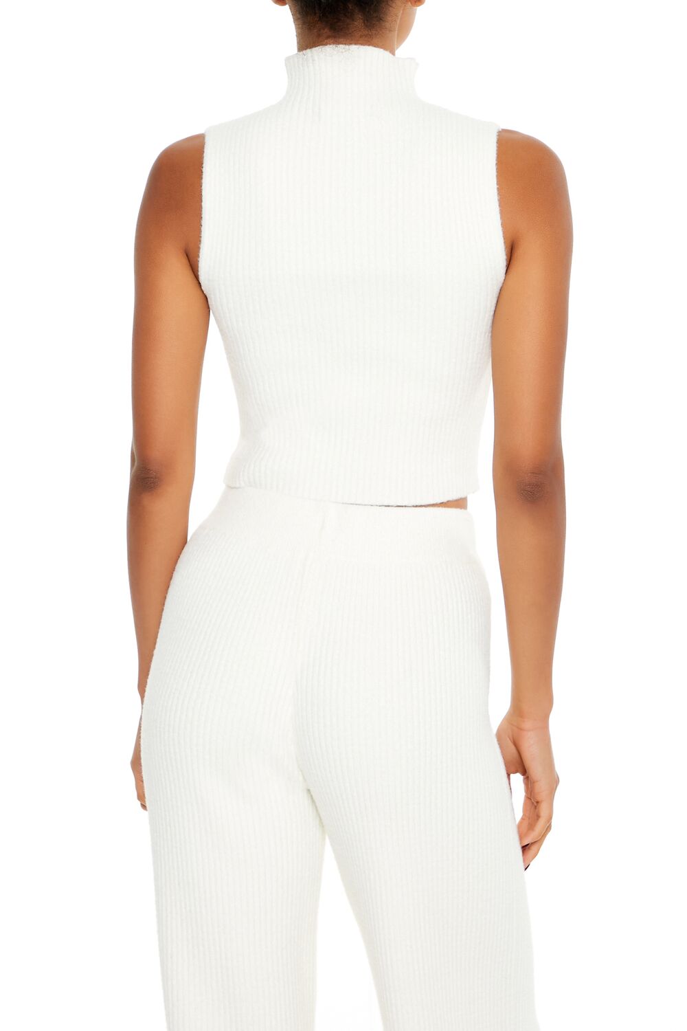 Forever 21 Sweater-Knit Turtleneck Crop Top - vanilla - Bonton