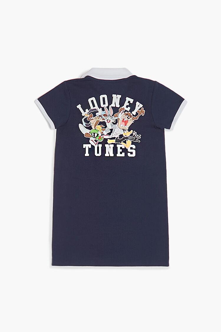  Forever 21 Girls Looney Tunes Polo Shirt Dress (Kids) - blue-multi - Bonton