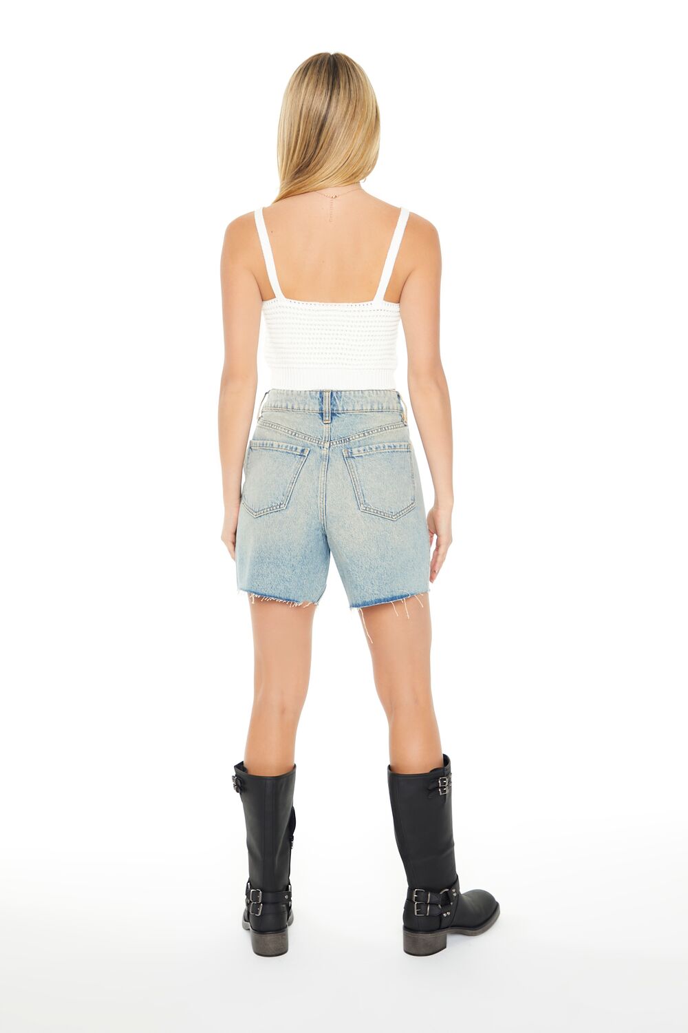  Forever 21 Crochet Sweater-Knit Cami - white - Bonton