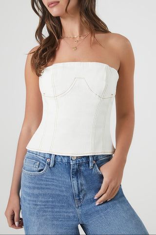 Denim Bustier Tube Top