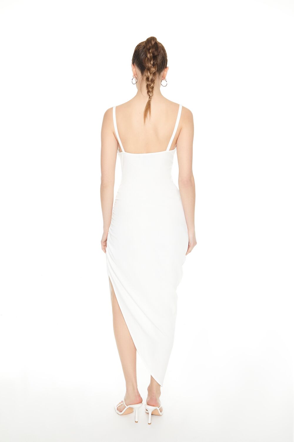  Forever 21 Asymmetrical Cami Midi Dress - cream - Bonton