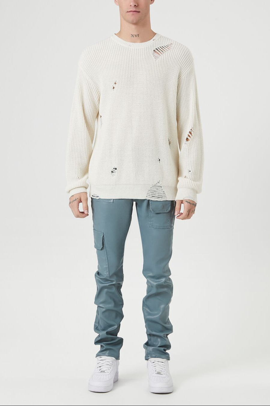  Forever 21 Mid-Rise Cargo Skinny Jeans - pewter - Bonton