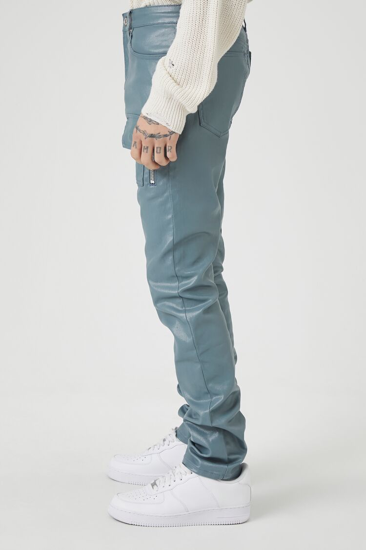  Forever 21 Mid-Rise Cargo Skinny Jeans - pewter - Bonton