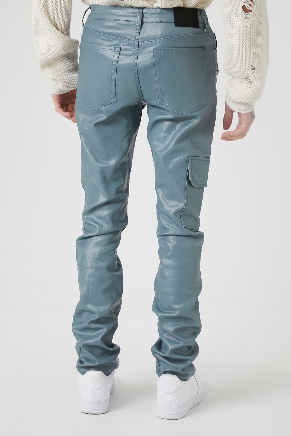  Forever 21 Mid-Rise Cargo Skinny Jeans - pewter - Bonton