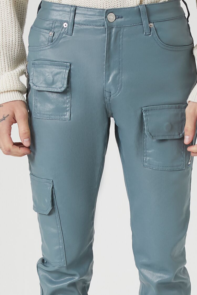  Forever 21 Mid-Rise Cargo Skinny Jeans - pewter - Bonton